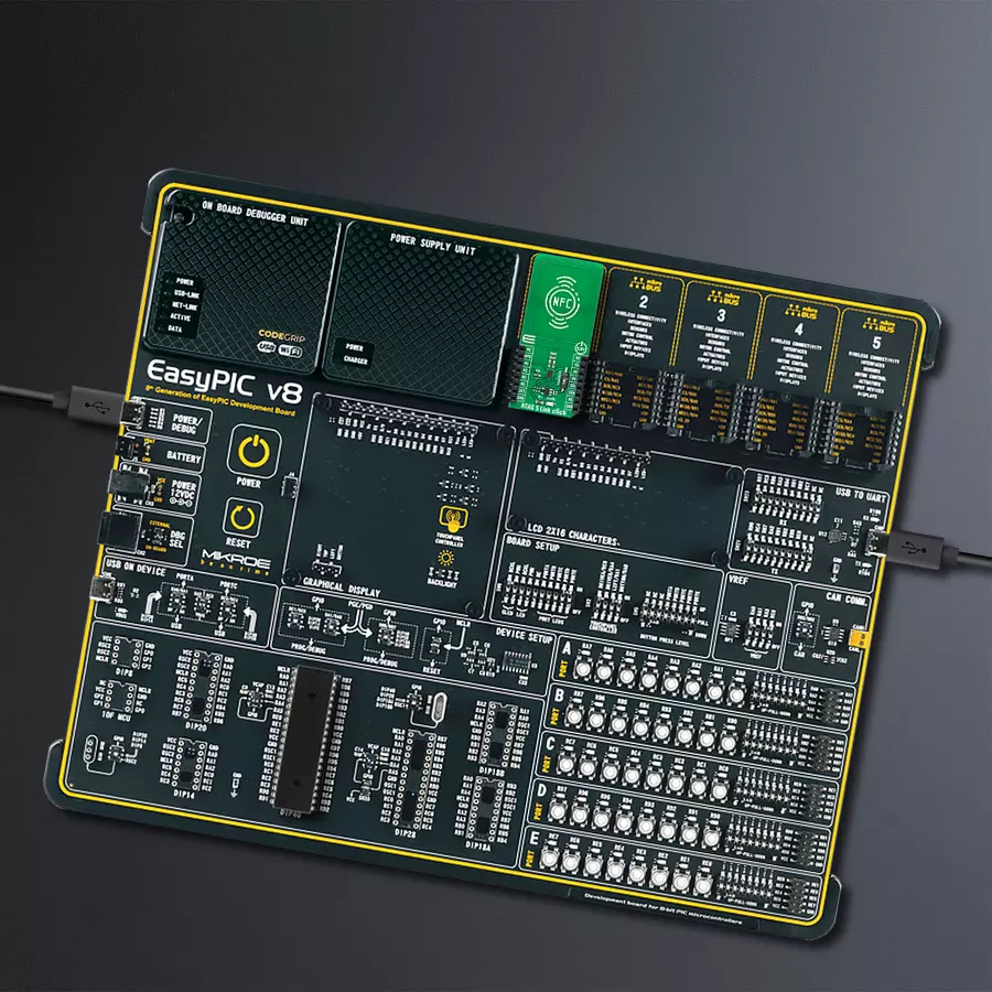 EasyPIC v8 Access DIPMB 1 - upright/background hardware assembly