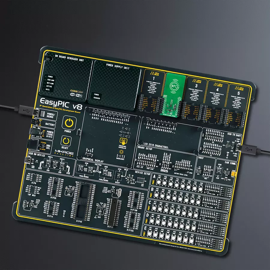 EasyPIC v8 Access DIPMB 1 - upright/background hardware assembly