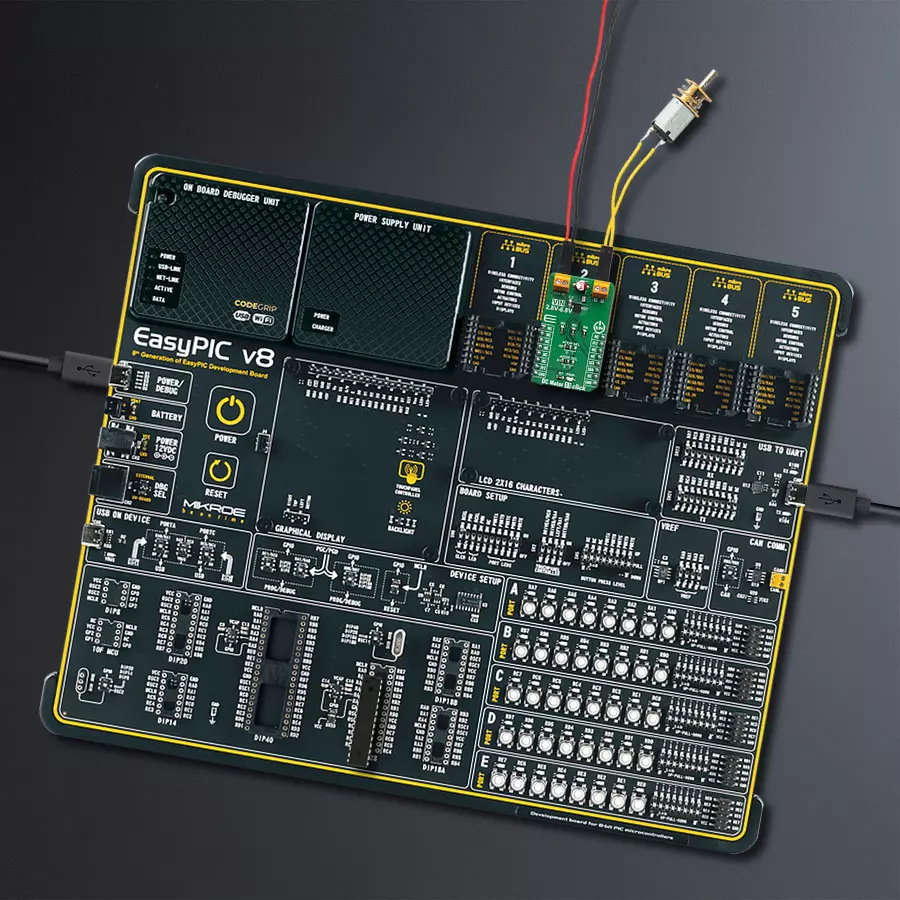 EasyPIC v8 Access DIPMB 1 - upright/background hardware assembly