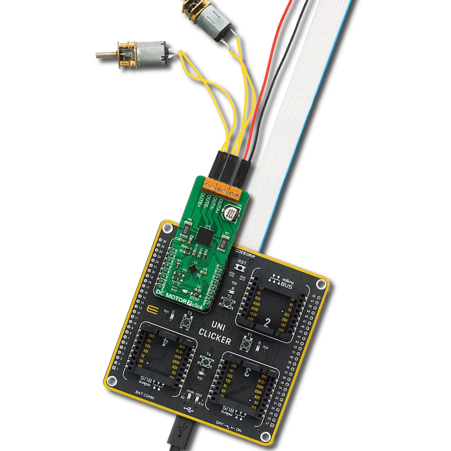 DC MOTOR 7 Click with UNI Clicker