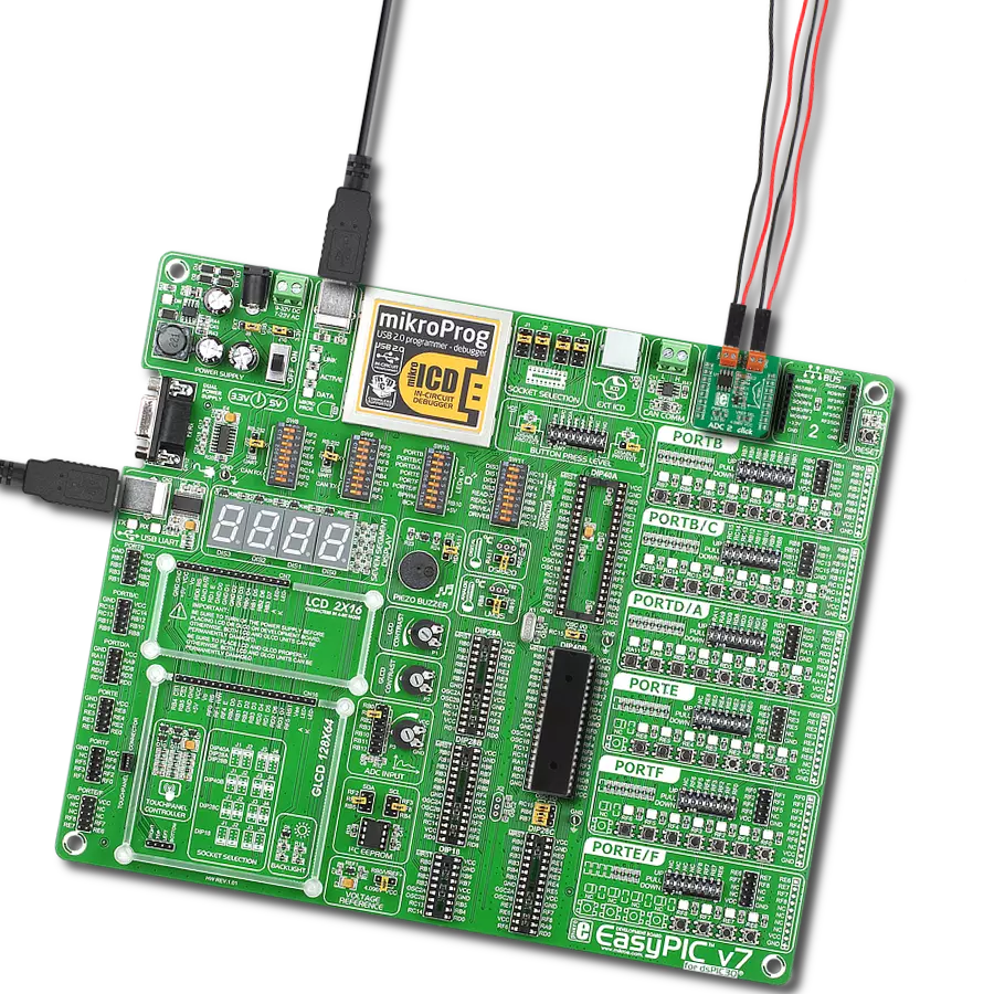 ADC 2 Click with EasyPIC v7 for dsPIC30