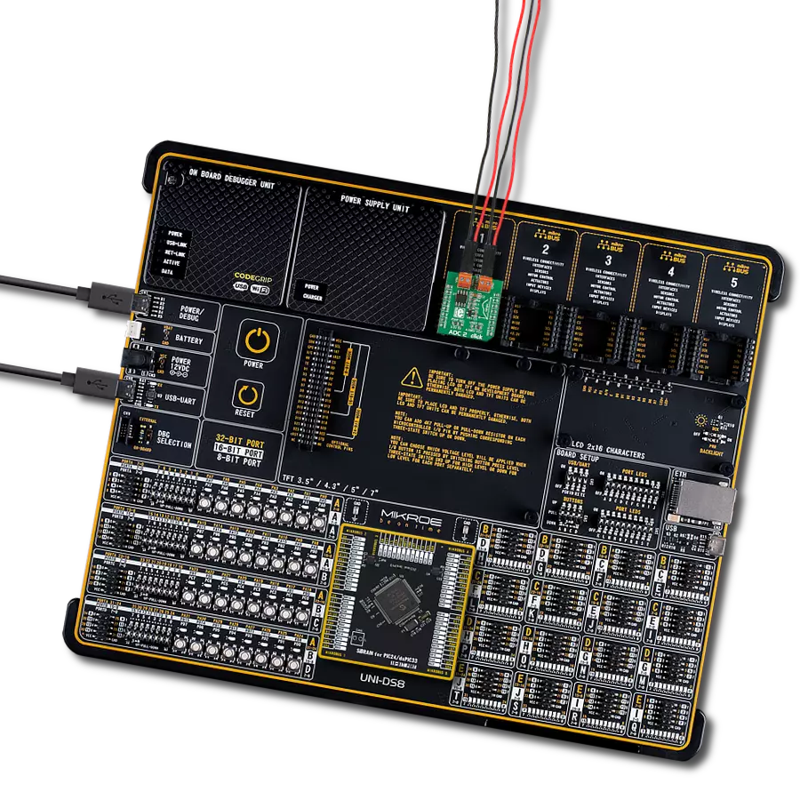ADC 2 Click with UNI-DS v8