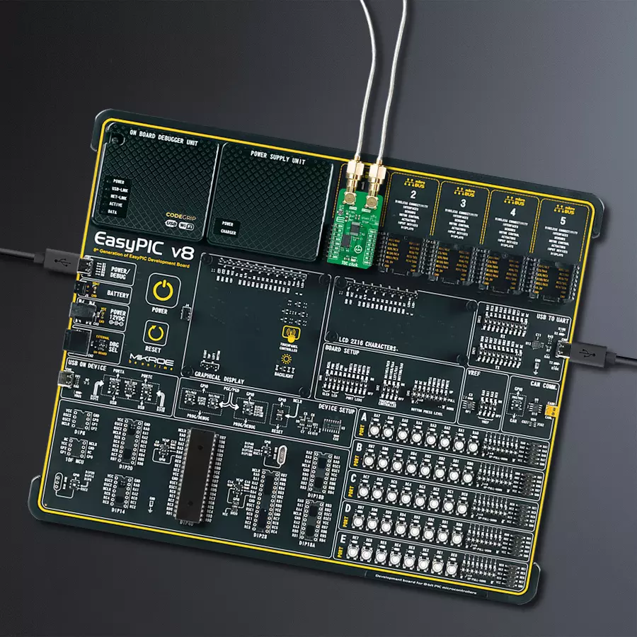 EasyPIC v8 Access DIPMB 1 - upright/background hardware assembly