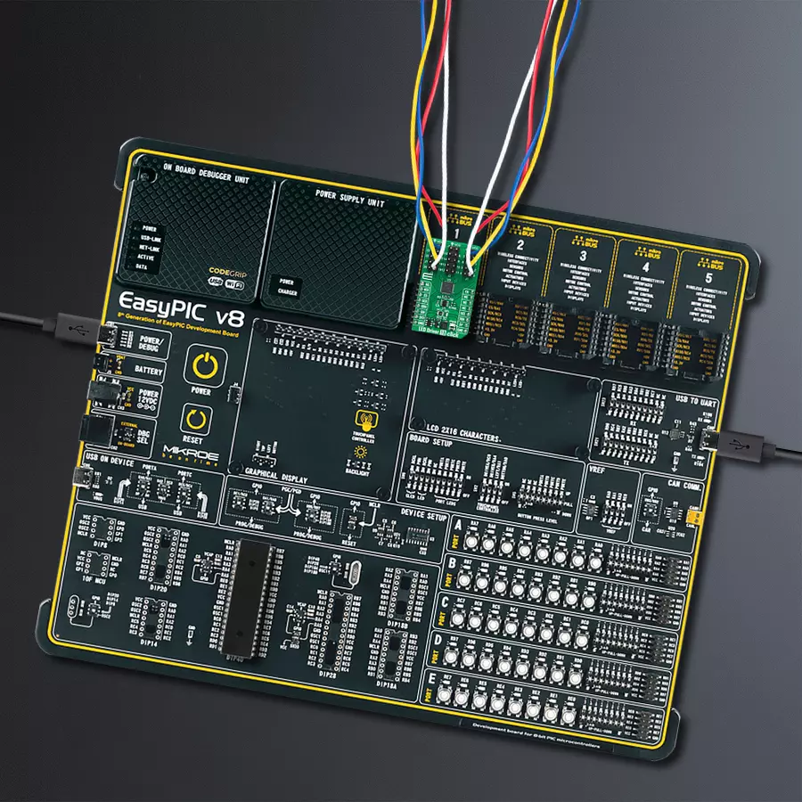 EasyPIC v8 Access DIPMB 1 - upright/background hardware assembly