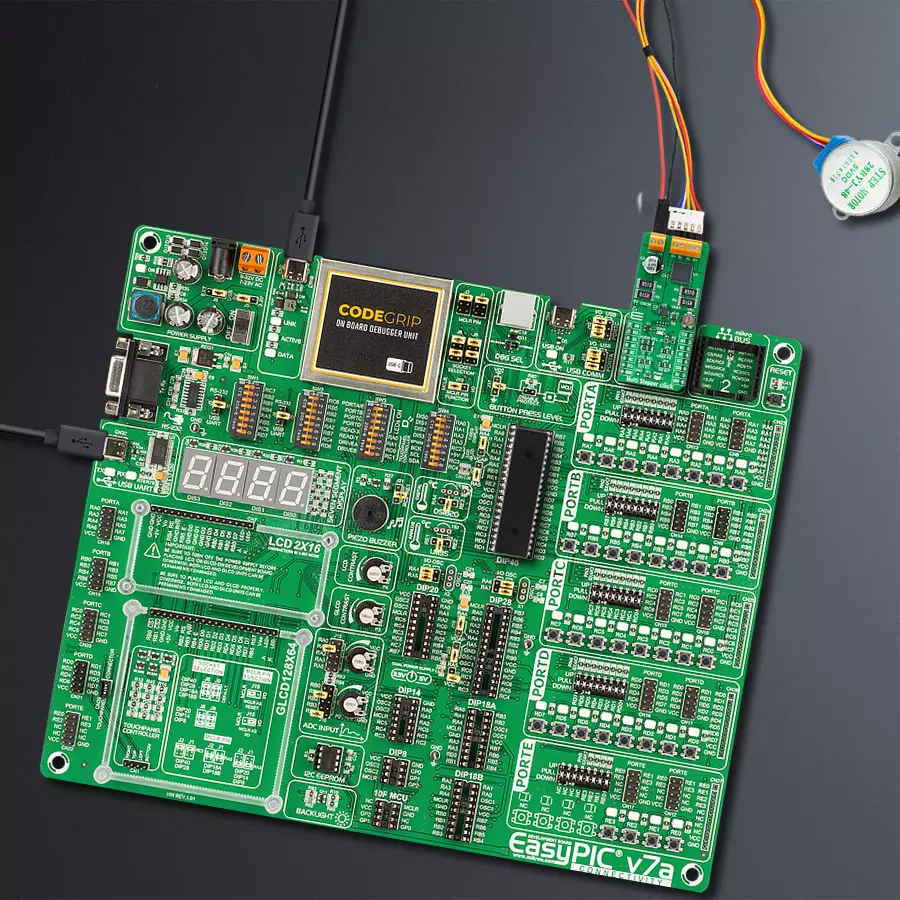 EasyPIC v7a Access MB 1 - upright/background hardware assembly