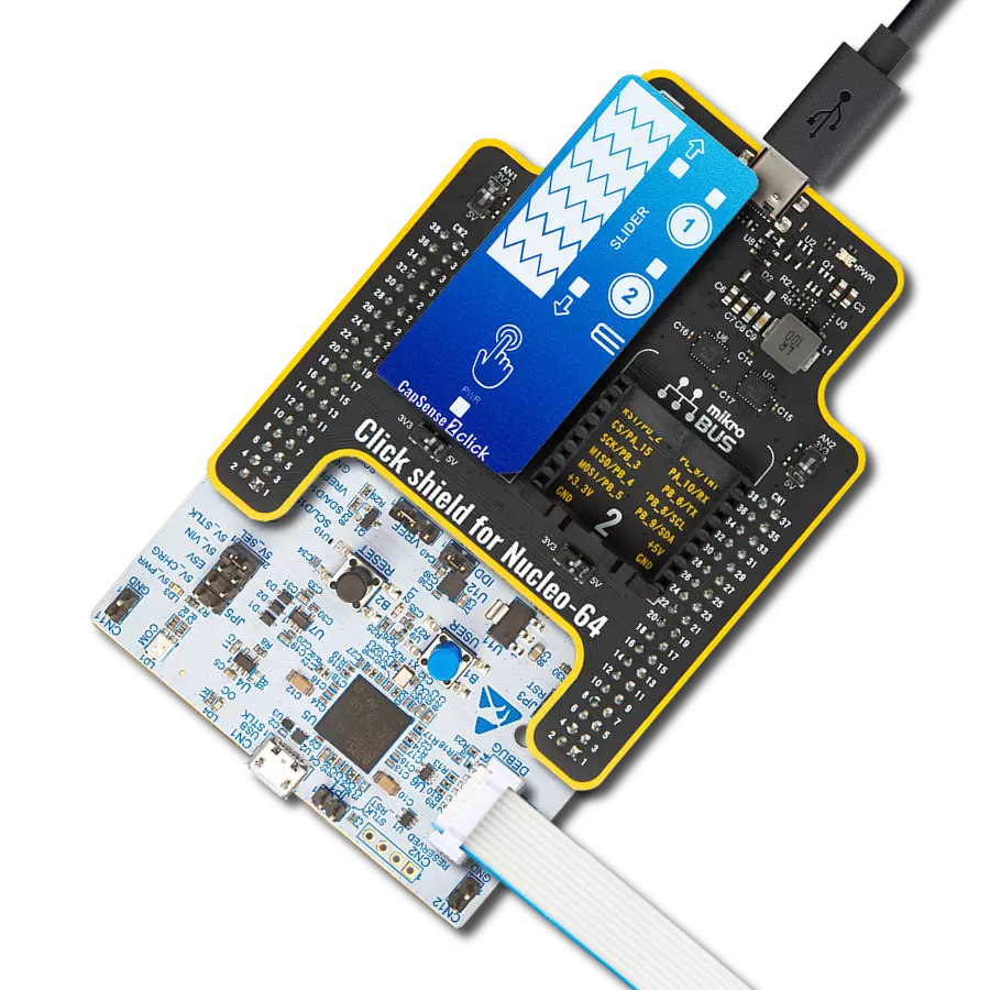 CapSense 2 Click with Nucleo 64 with STM32G491RE MCU