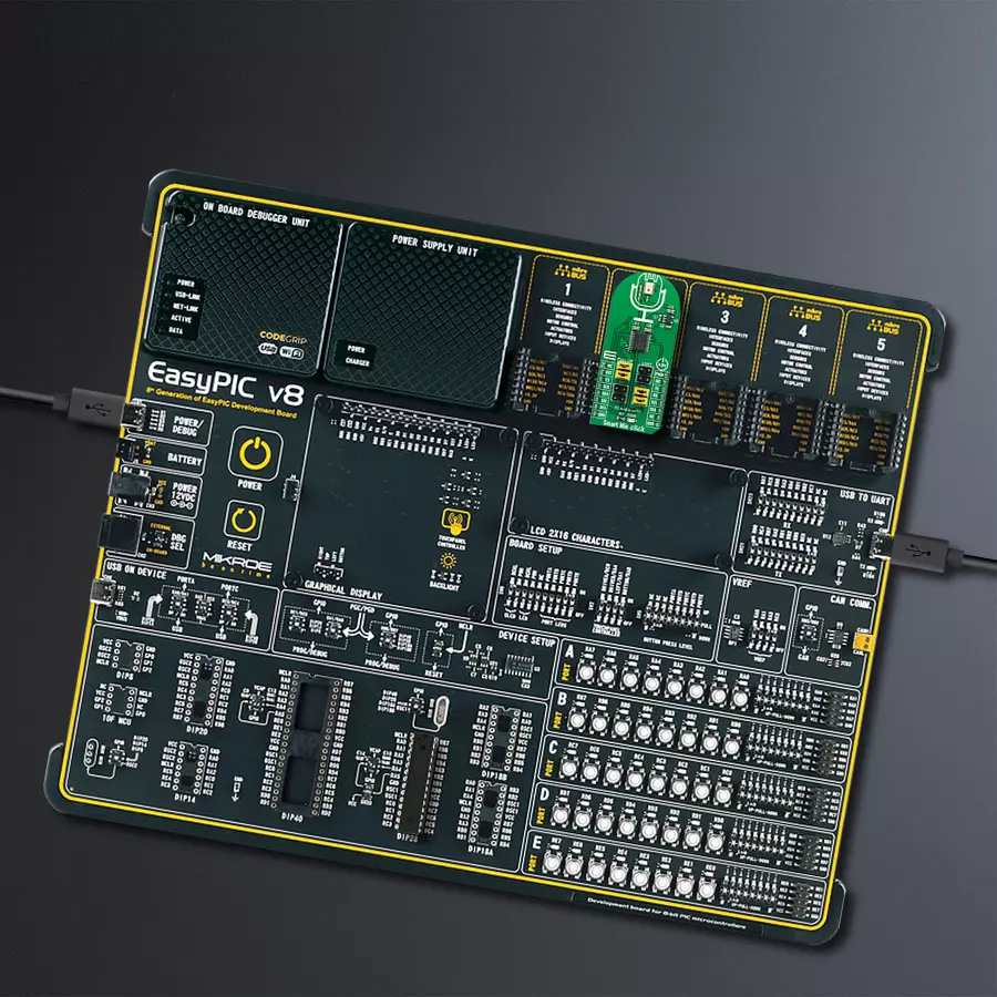 EasyPIC v8 Access DIPMB 1 - upright/background hardware assembly