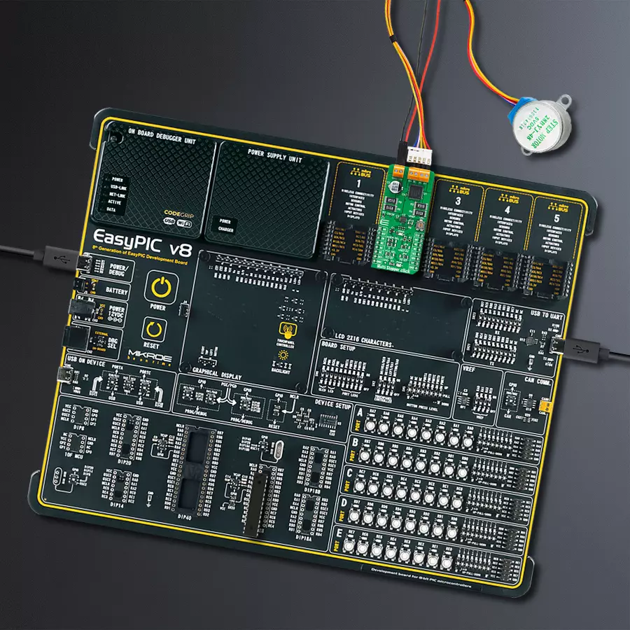 EasyPIC v8 Access DIPMB 1 - upright/background hardware assembly