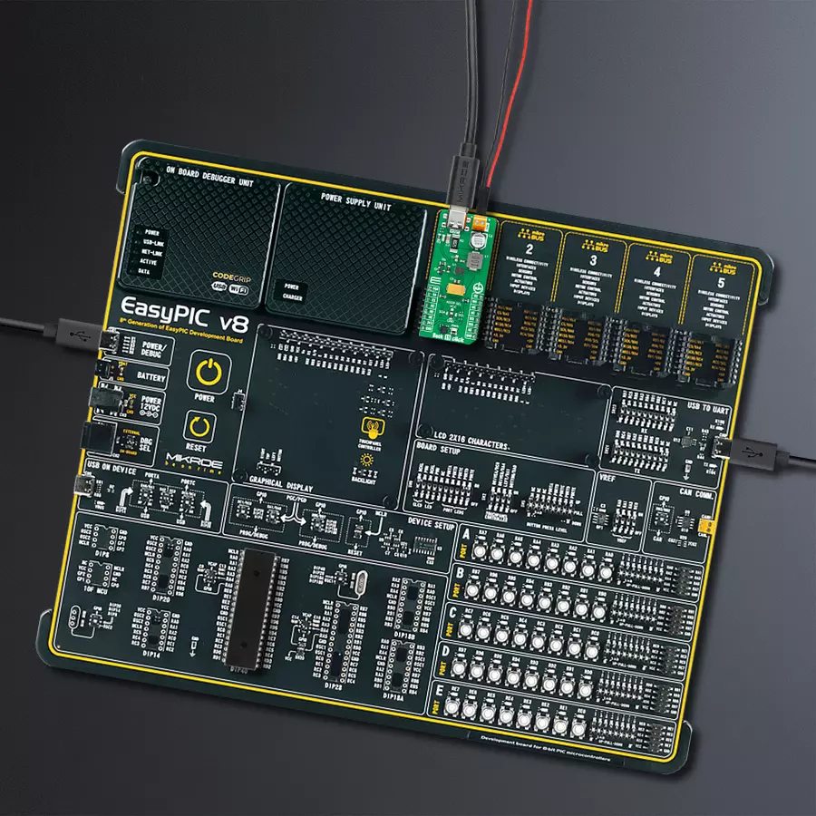 EasyPIC v8 Access DIPMB 1 - upright/background hardware assembly