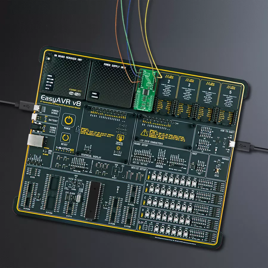 EasyAVR v8 Access DIP MB 1 - upright/background hardware assembly