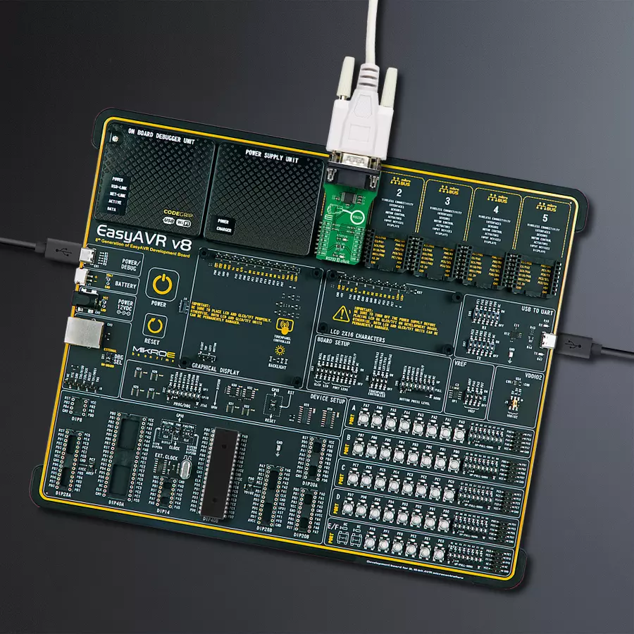 EasyAVR v8 Access DIP MB 1 - upright/background hardware assembly
