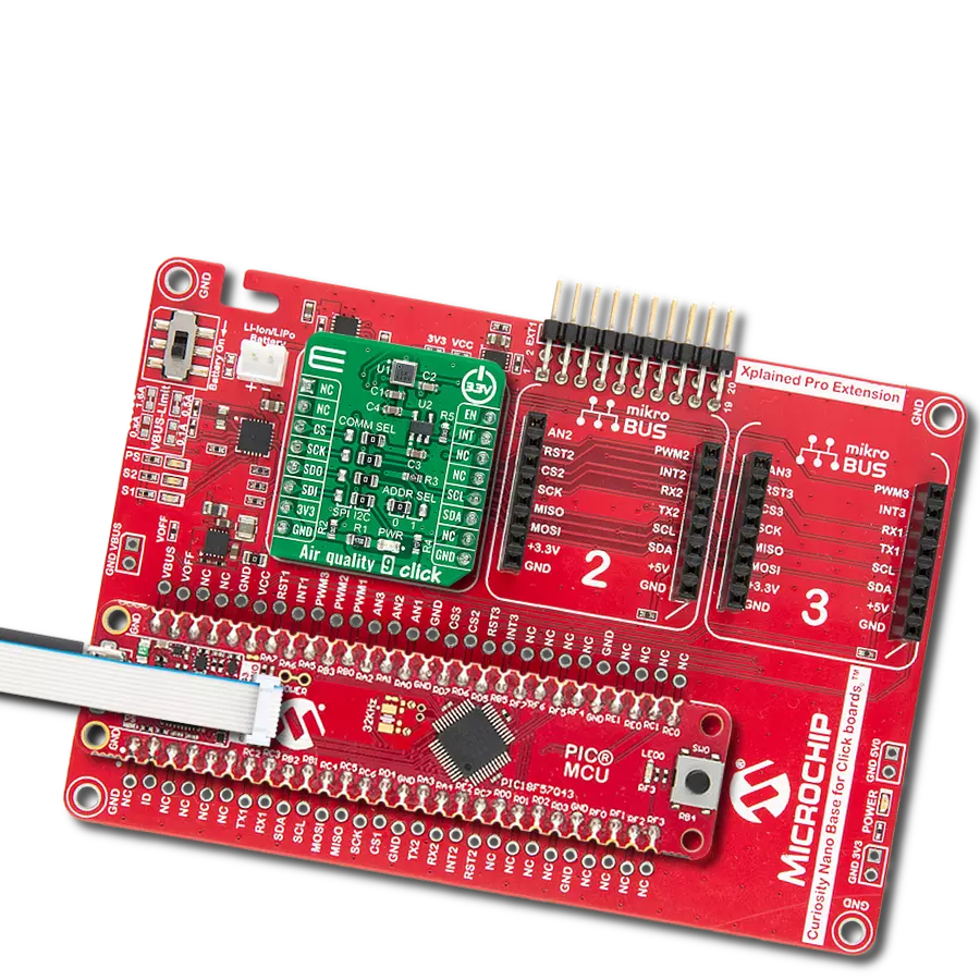 使用 ENS160 和 PIC18F57Q43 检测空气中的污染物