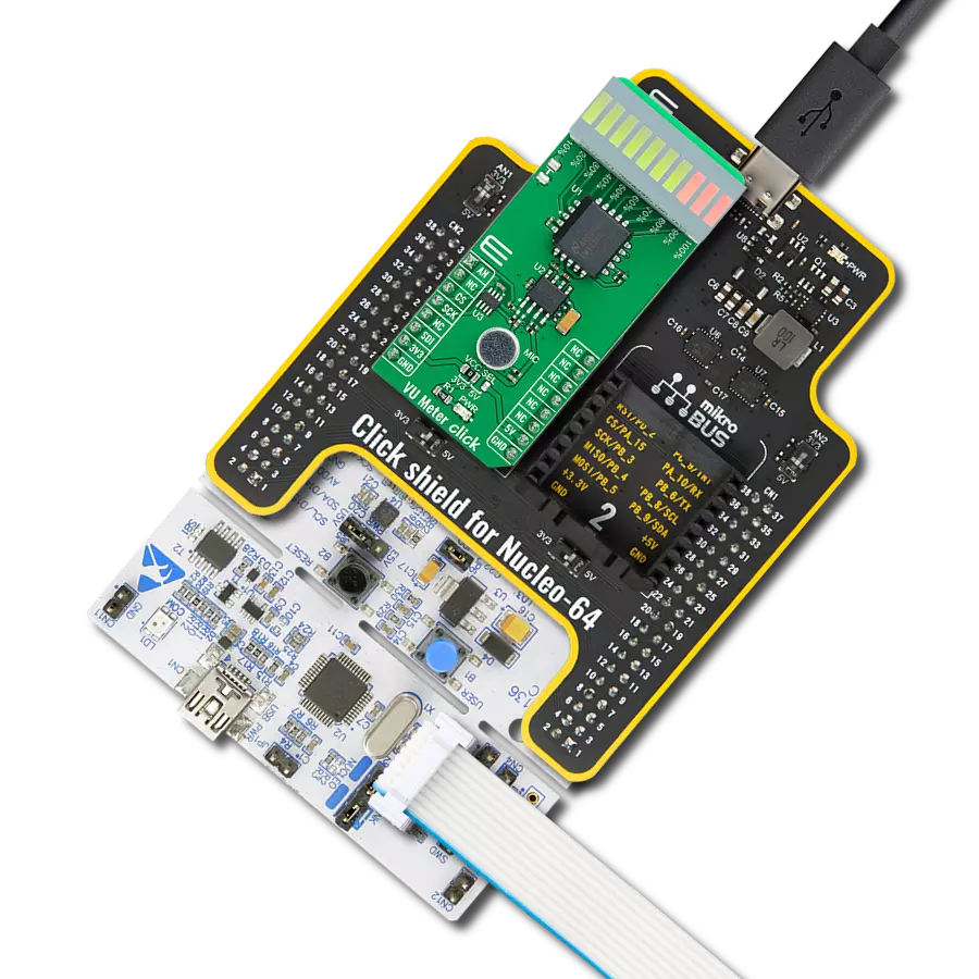 Displays the intensity of an audio signal using LM3914 and STM32G071RB