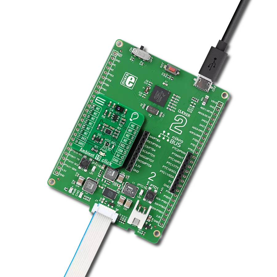 Ambient 19 Click with Clicker 2 for Kinetis