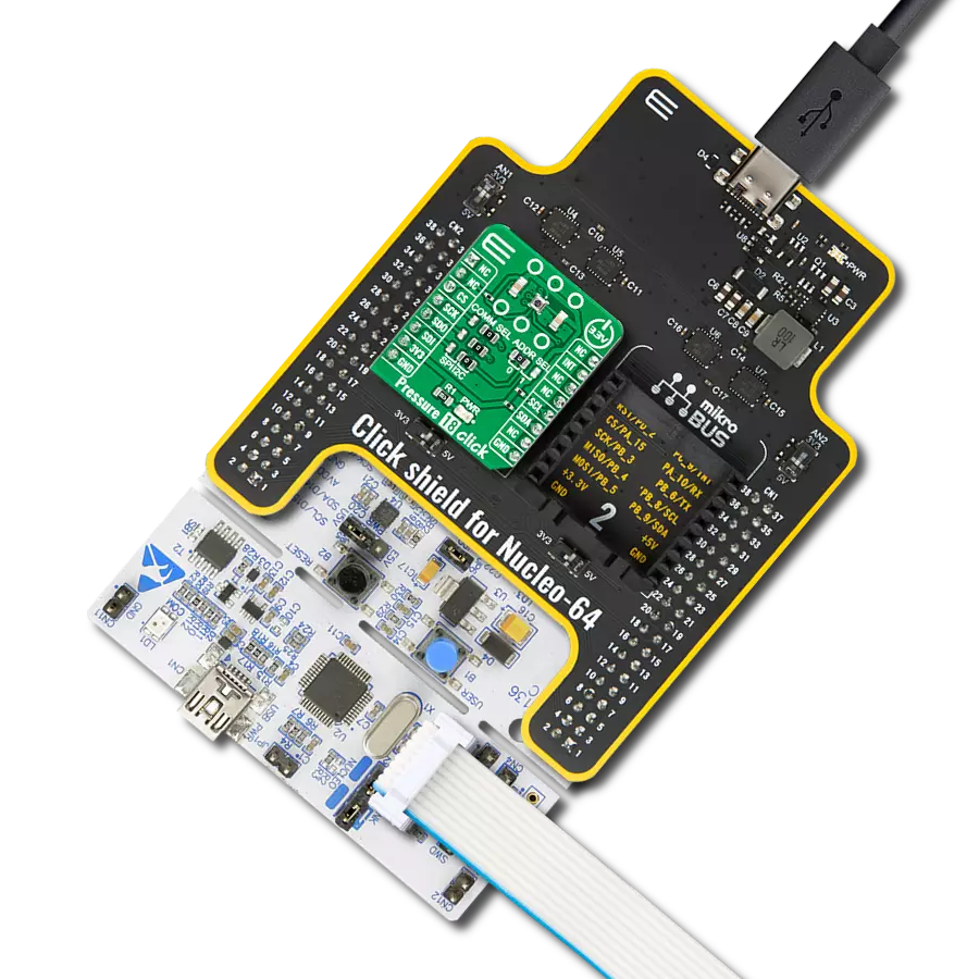 Pressure 18 Click with Nucleo 64 with STM32F446RE MCU
