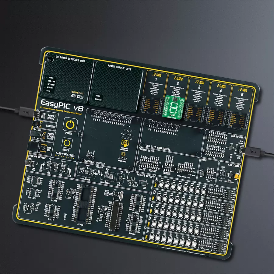 EasyPIC v8 Access DIPMB 1 - upright/background hardware assembly