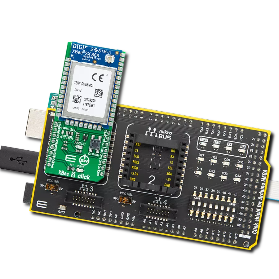XBee 3 Click with Arduino Mega 2560 Rev3