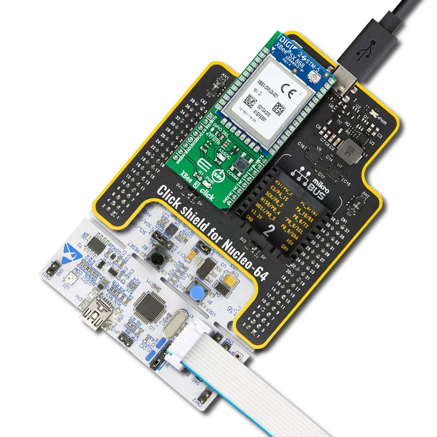 XBee 3 Click with Nucleo-64 with STM32F091RC MCU