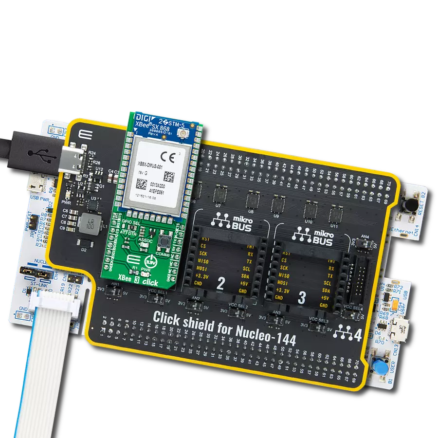 XBee 3 Click with Nucleo 144 with STM32F429ZI MCU