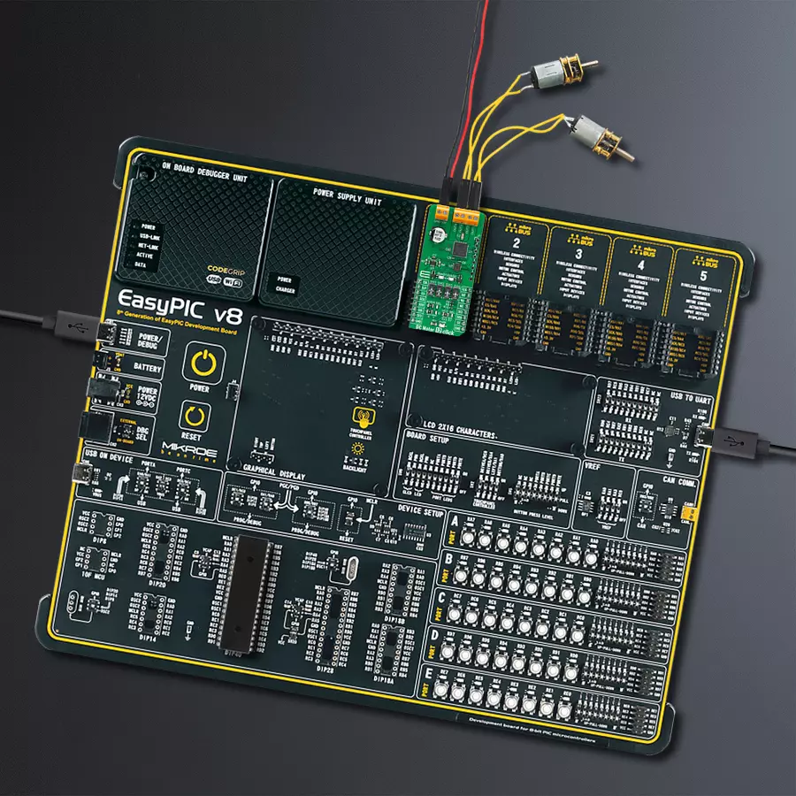 EasyPIC v8 Access DIPMB 1 - upright/background hardware assembly
