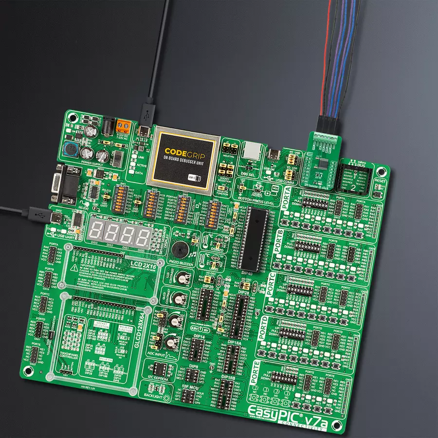 EasyPIC v7a Access MB 1 - upright/background hardware assembly