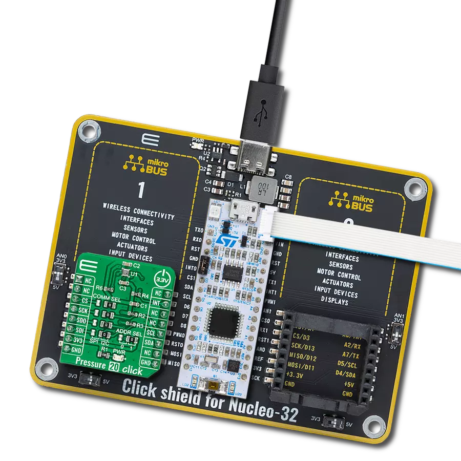 Pressure 20 Click with Nucleo 32 with STM32F031K6 MCU