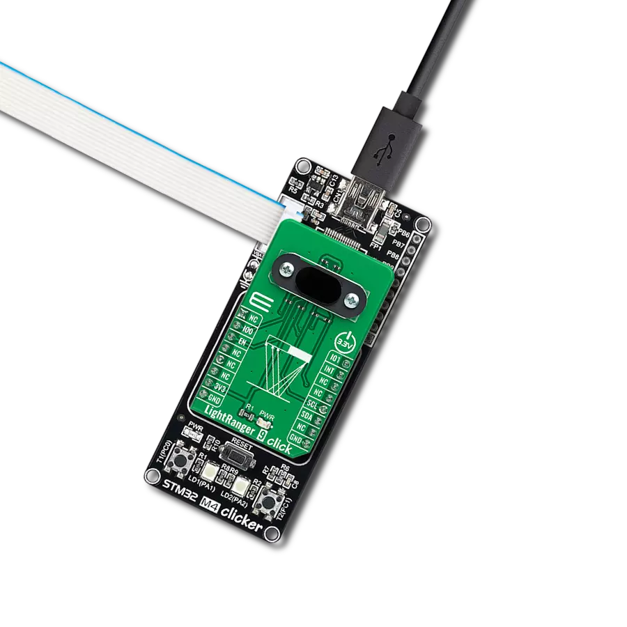 LightRanger 9 Click with STM32 M4 clicker