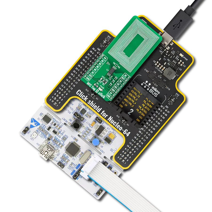 NFC Tag 5 Click with Nucleo-64 with STM32F091RC MCU