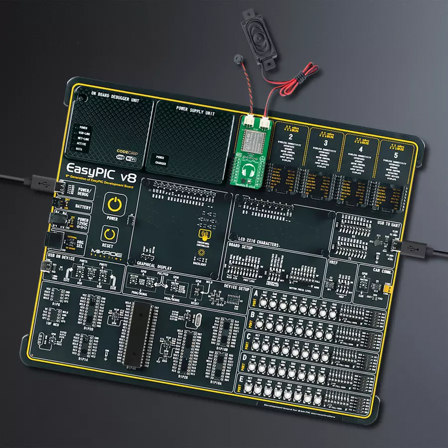 EasyPIC v8 Access DIPMB 1 - upright/background hardware assembly