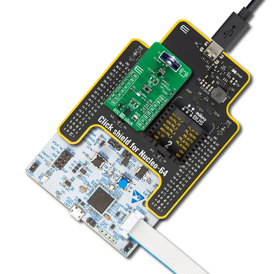 RTC 19 Click with Nucleo 64 with STM32G474RE MCU