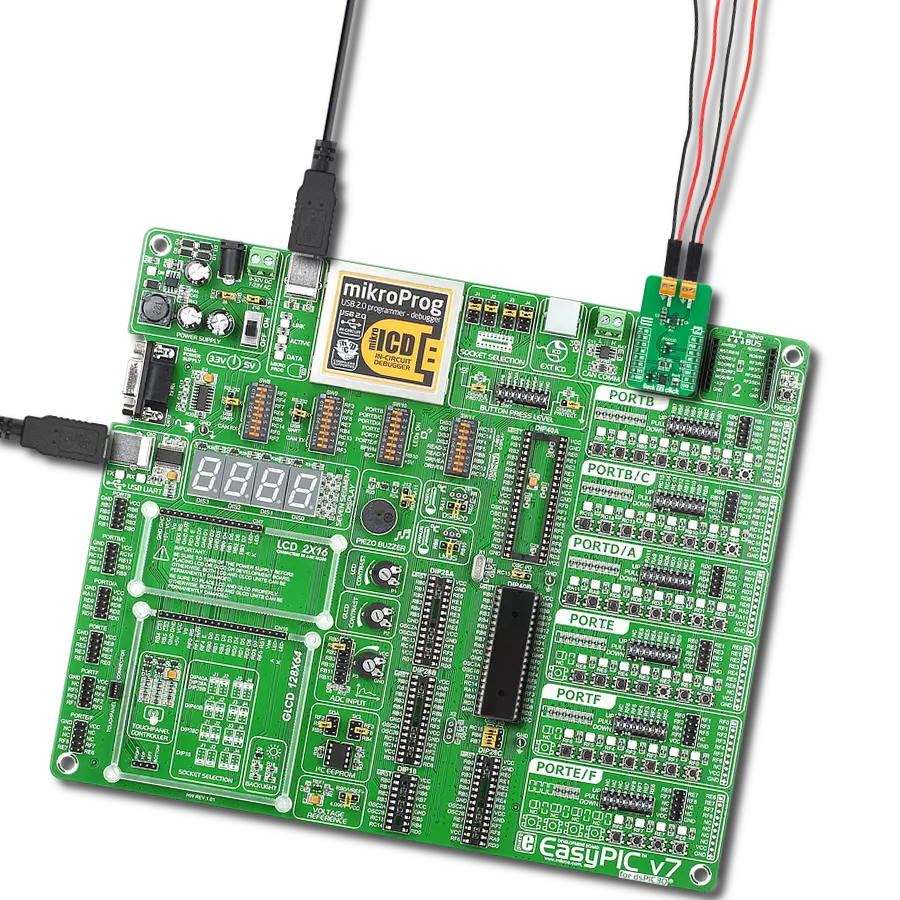 Buck 22 Click with EasyPIC v7 for dsPIC30