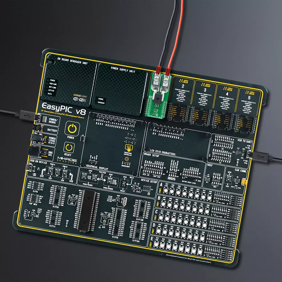 EasyPIC v8 Access DIPMB 1 - upright/background hardware assembly