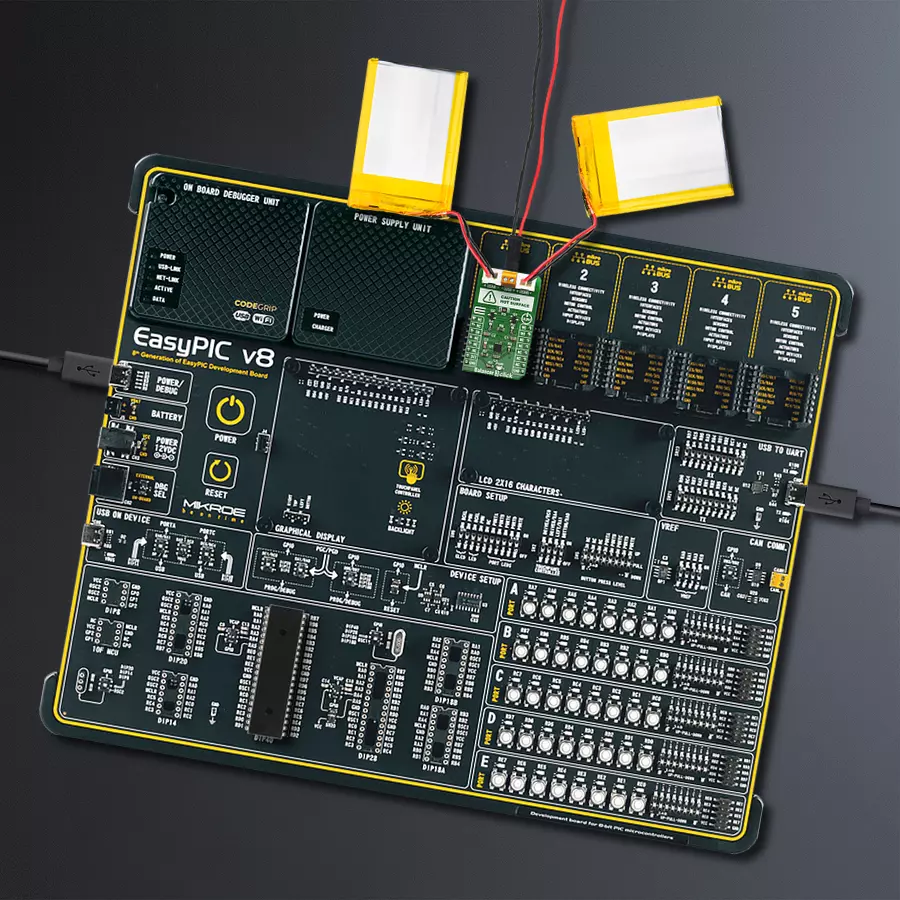 EasyPIC v8 Access DIPMB 1 - upright/background hardware assembly