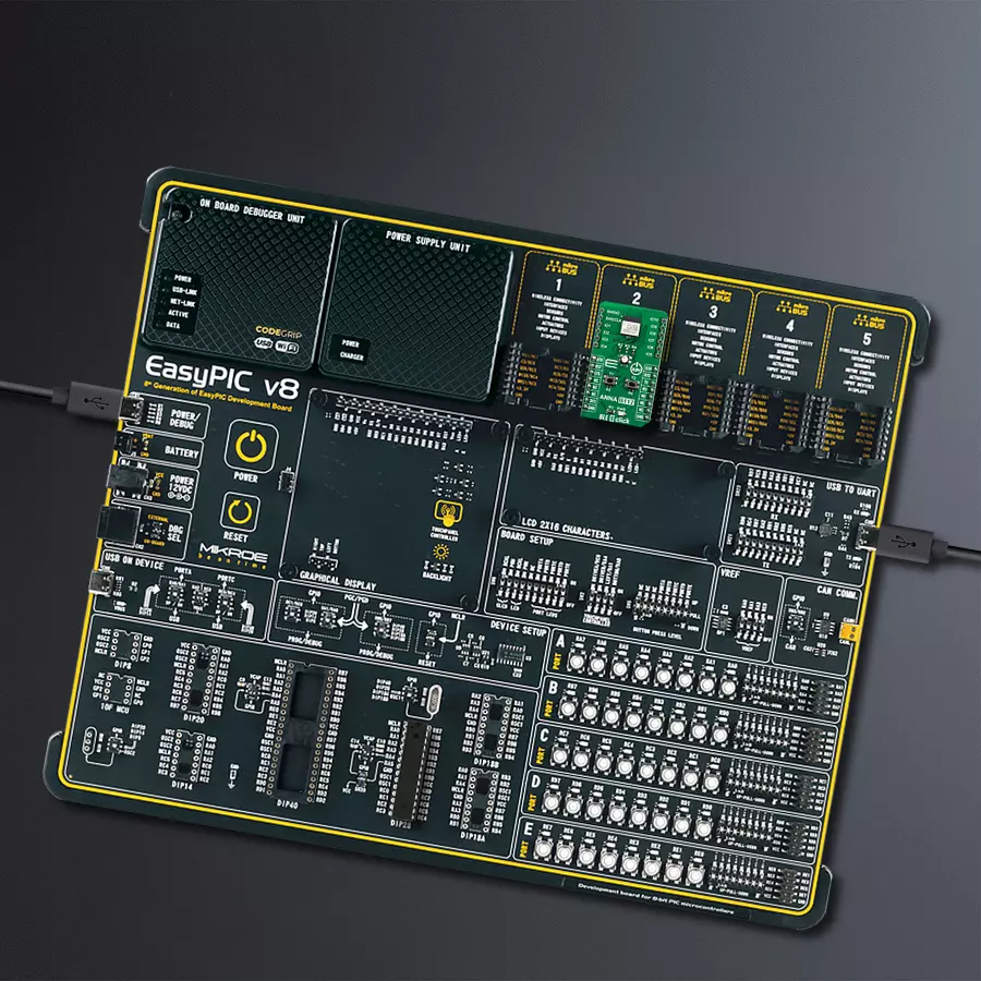 EasyPIC v8 Access DIPMB 1 - upright/background hardware assembly