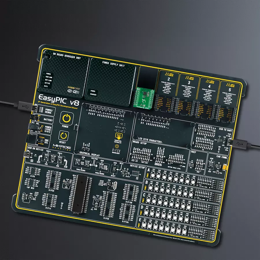 EasyPIC v8 Access DIPMB 1 - upright/background hardware assembly