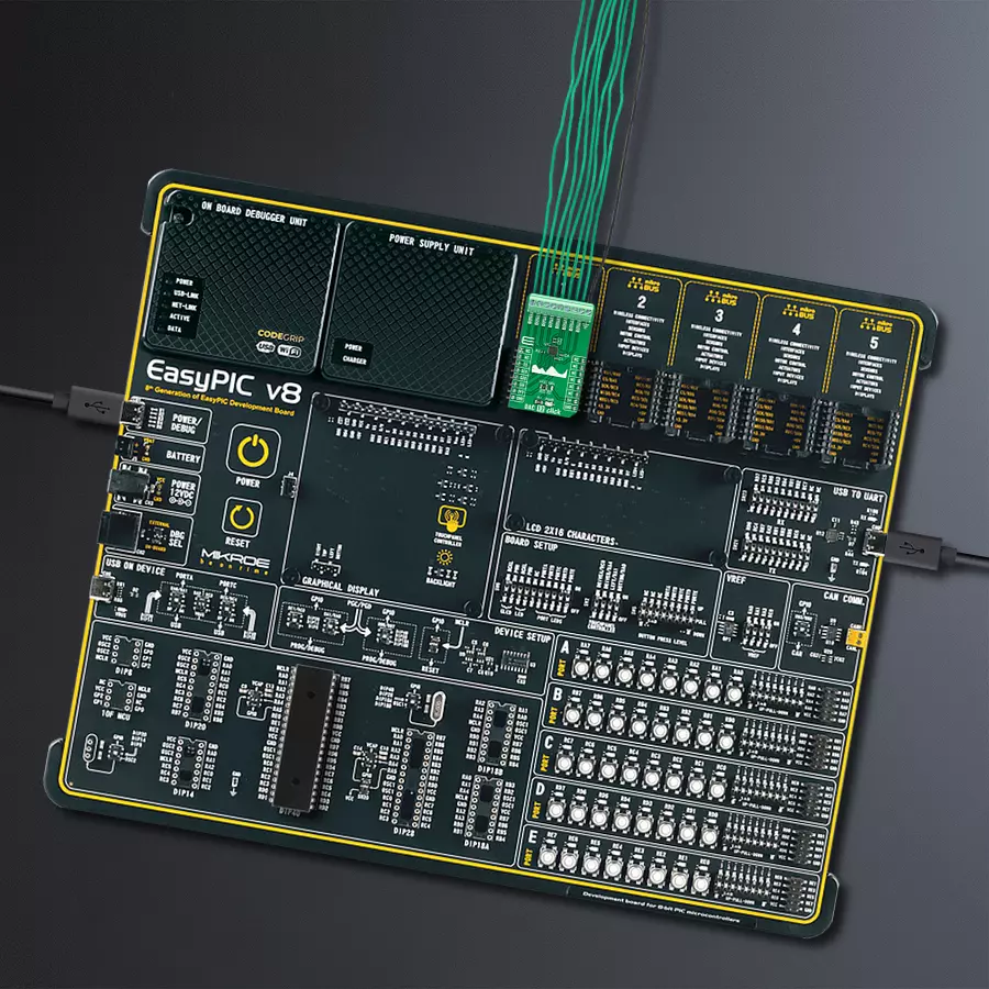 EasyPIC v8 Access DIPMB 1 - upright/background hardware assembly