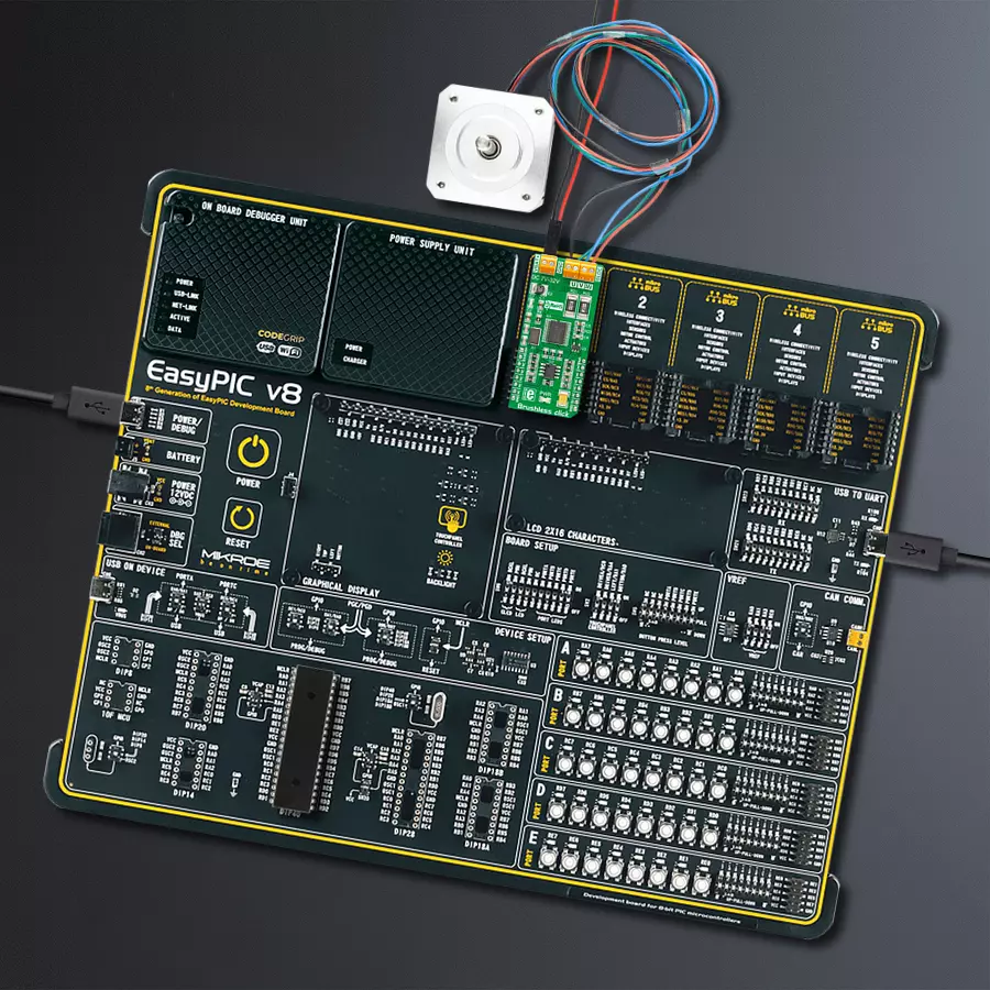 EasyPIC v8 Access DIPMB 1 - upright/background hardware assembly