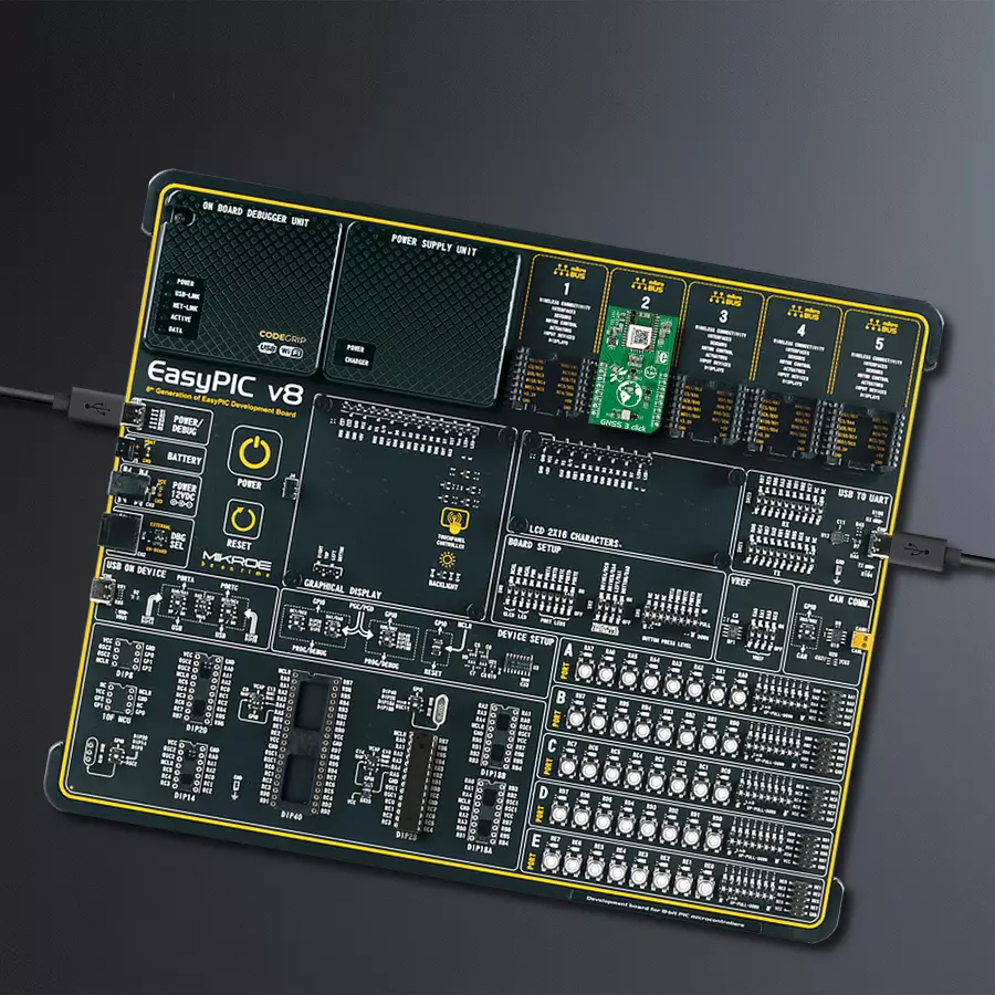EasyPIC v8 Access DIPMB 1 - upright/background hardware assembly