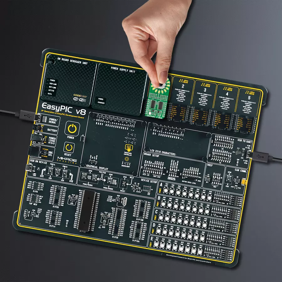 EasyPIC v8 Access DIPMB 1 - upright/background hardware assembly