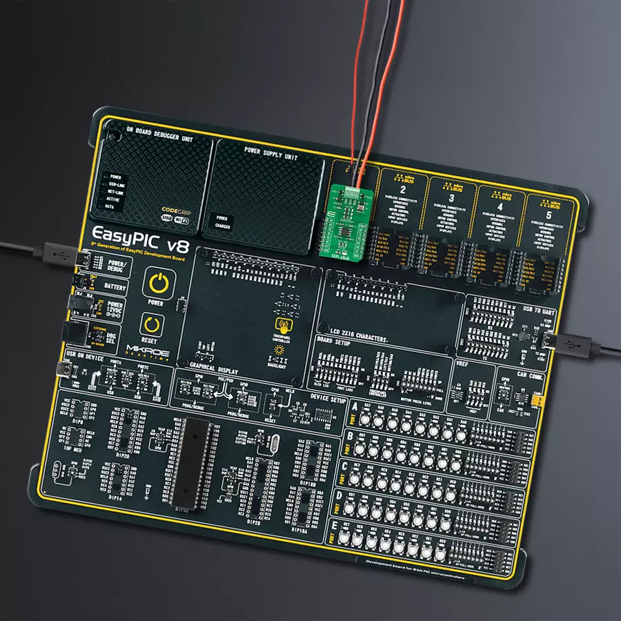 EasyPIC v8 Access DIPMB 1 - upright/background hardware assembly