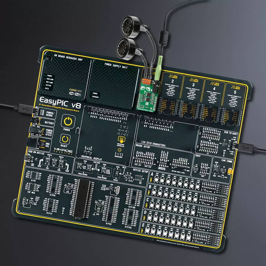 EasyPIC v8 Access DIPMB 1 - upright/background hardware assembly