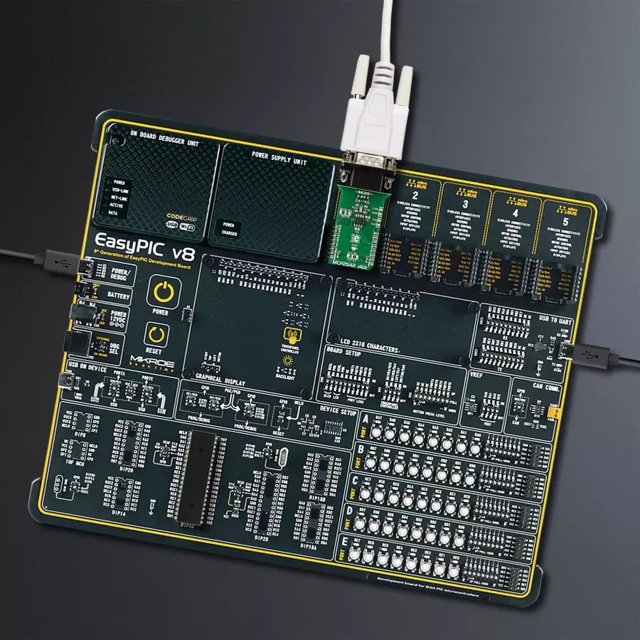 EasyPIC v8 Access DIPMB 1 - upright/background hardware assembly