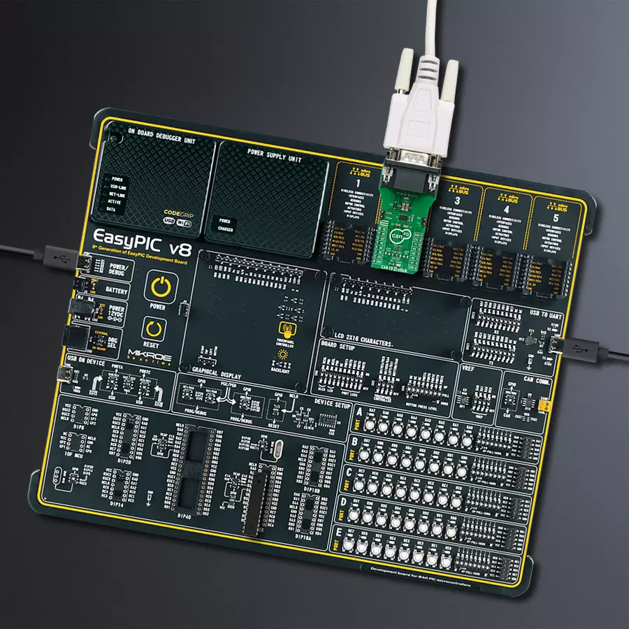 EasyPIC v8 Access DIPMB 1 - upright/background hardware assembly