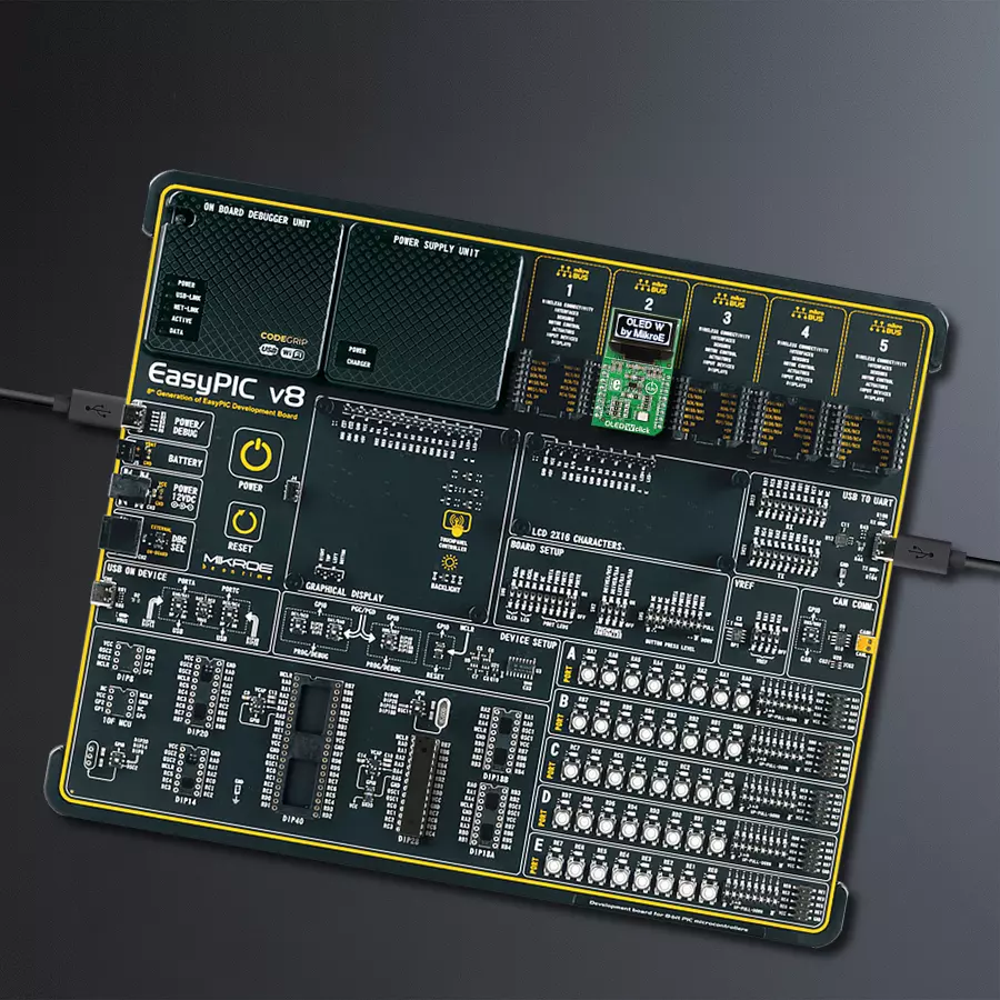 EasyPIC v8 Access DIPMB 1 - upright/background hardware assembly