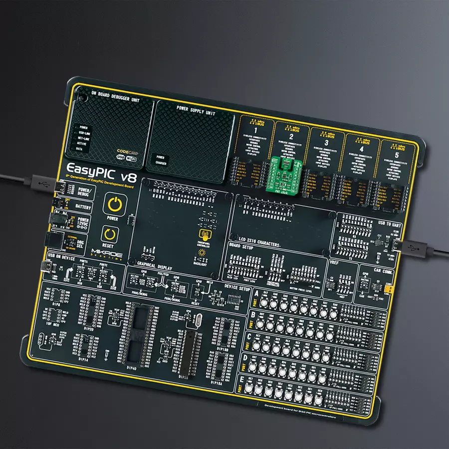 EasyPIC v8 Access DIPMB 1 - upright/background hardware assembly