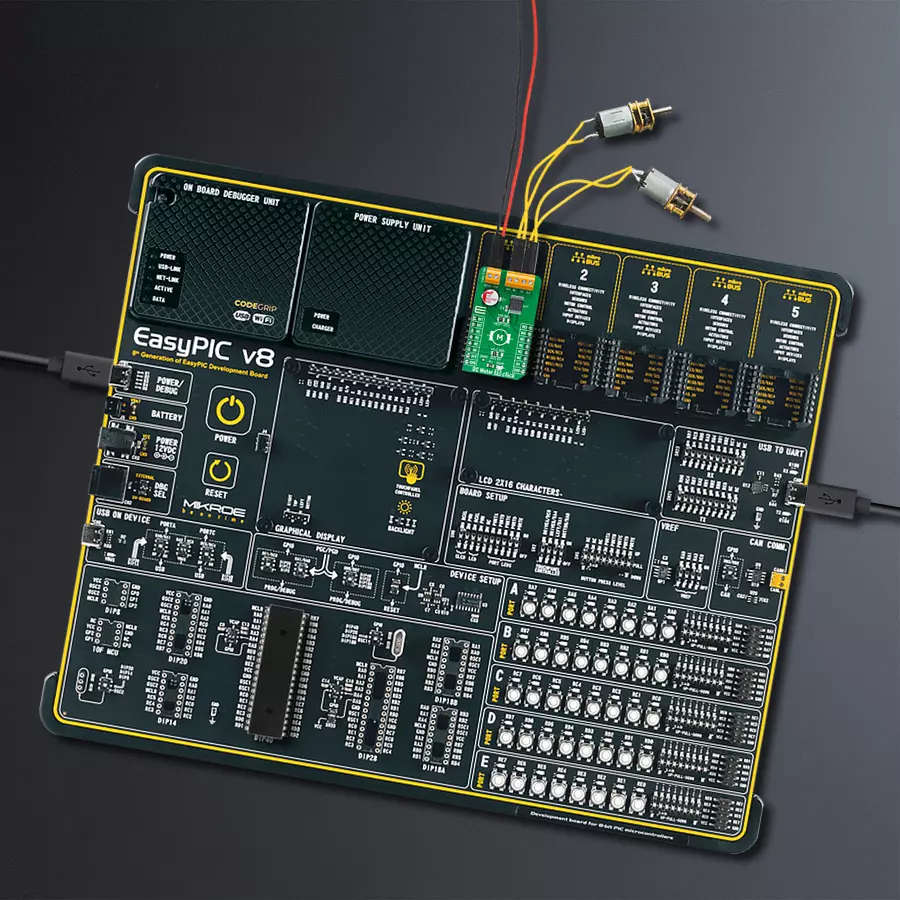 EasyPIC v8 Access DIPMB 1 - upright/background hardware assembly