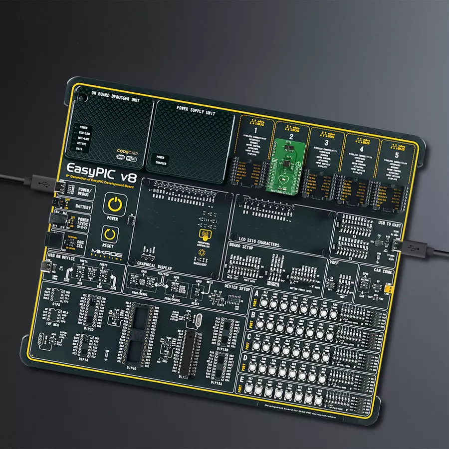 EasyPIC v8 Access DIPMB 1 - upright/background hardware assembly