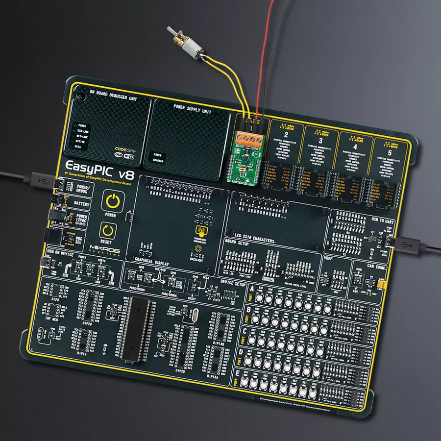 EasyPIC v8 Access DIPMB 1 - upright/background hardware assembly