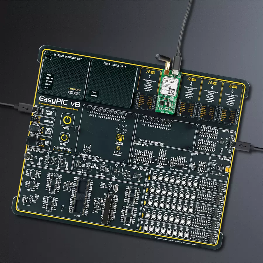 EasyPIC v8 Access DIPMB 1 - upright/background hardware assembly