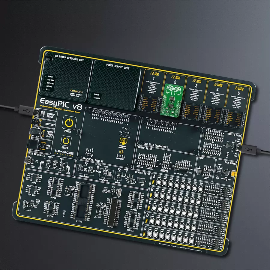 EasyPIC v8 Access DIPMB 1 - upright/background hardware assembly